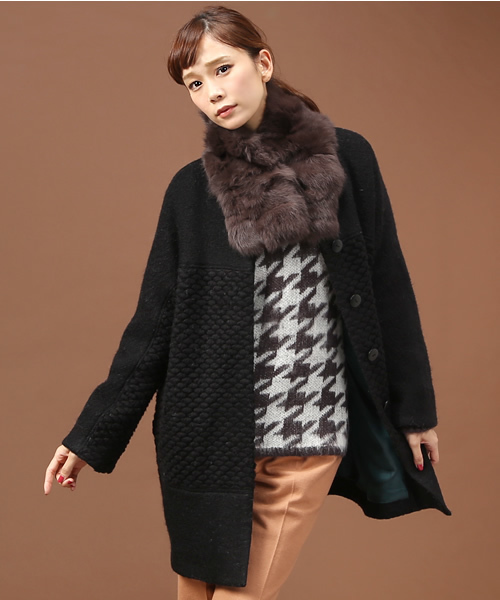 Soareak(ソアリーク)の「ビッグシルエットスライバーコート(その他アウター・レディース・ブラック/グレー/ベージュ・MEDIUM)」の2枚目の写真