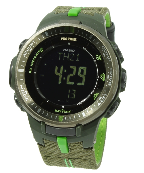 CASIO(カシオ)の「PRO TREK PRW-3000B UNISEX(アナログ腕時計・メンズ・オレンジ/グリーン/ブラック×ブルー・FREE)」の3枚目の写真