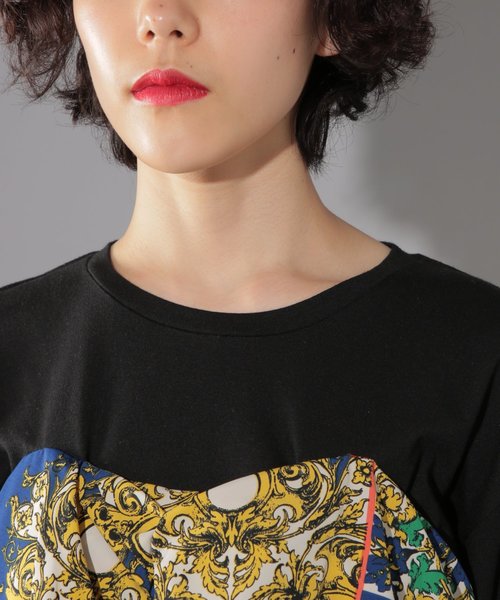 PAGEBOY（ページボーイ）の「スカーフレイヤードプルオーバー（Tシャツ/カットソー・レディース・オフホワイト/ブラック・FREE）」の16枚目の写真