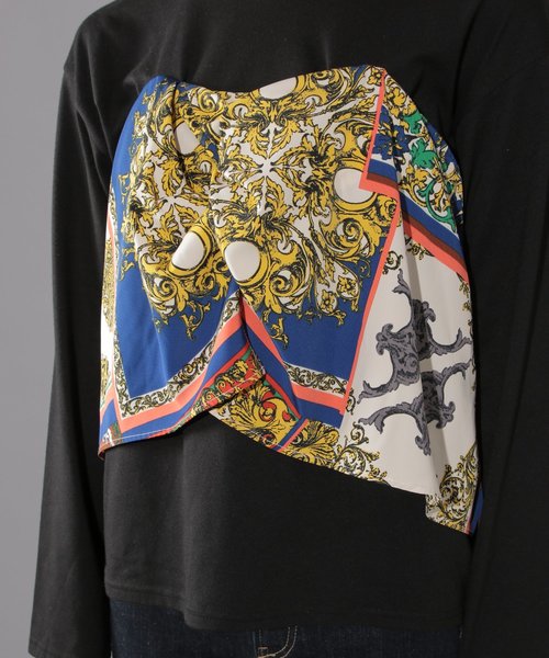 PAGEBOY（ページボーイ）の「スカーフレイヤードプルオーバー（Tシャツ/カットソー・レディース・オフホワイト/ブラック・FREE）」の15枚目の写真