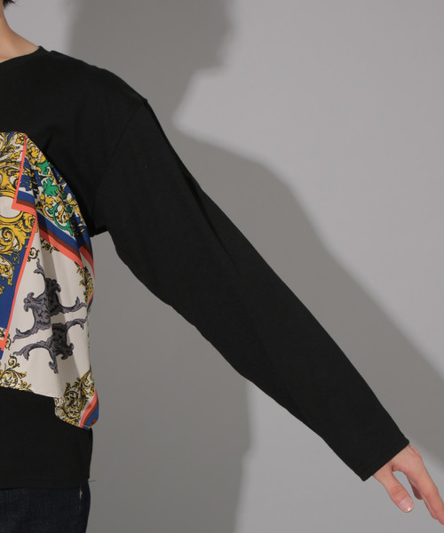 PAGEBOY（ページボーイ）の「スカーフレイヤードプルオーバー（Tシャツ/カットソー・レディース・オフホワイト/ブラック・FREE）」の11枚目の写真