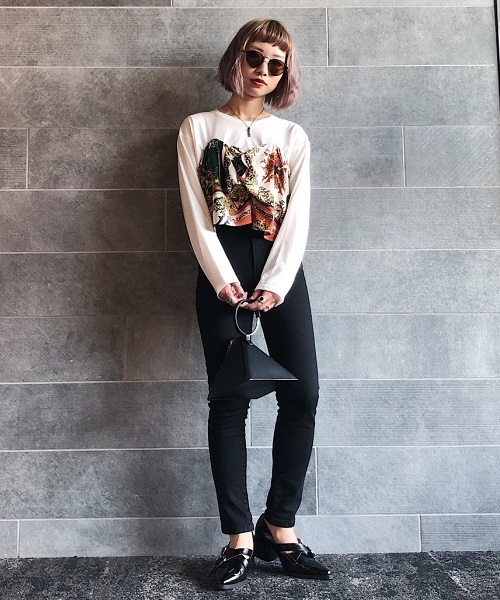 PAGEBOY（ページボーイ）の「スカーフレイヤードプルオーバー（Tシャツ/カットソー・レディース・オフホワイト/ブラック・FREE）」の20枚目の写真