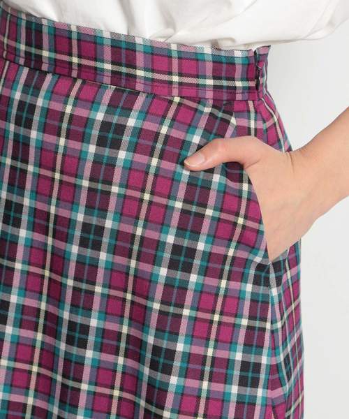 niko and...(ニコアンド)の「チェック柄ミドルフレアスカート(スカート・レディース・ベージュ/パープル/ネイビー・MEDIUM/LARGE)」の17枚目の写真
