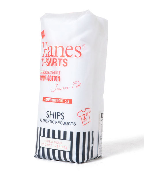 HANES（ヘインズ）の「Hanes×SHIPS: 別注 NEW Japan Fit COMFORT WEIGHT 5.3 WHITE PACK with POCKET (2枚組)（Tシャツ/カットソー・メンズ・ホワイト・SMALL/MEDIUM/LARGE/X-LARGE）」の3枚目の写真
