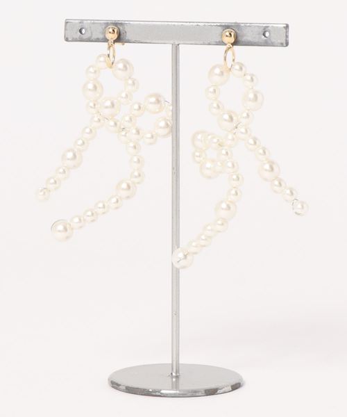 natural couture（ナチュラルクチュール）の「リボンピアス（ピアス（両耳用）・レディース・クリア/その他2・FREE）」の2枚目の写真