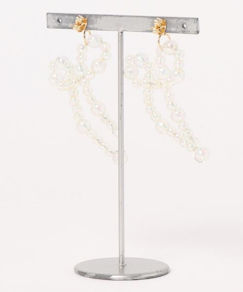 natural couture（ナチュラルクチュール）の「リボンピアス（ピアス（両耳用）・レディース・クリア/その他2・FREE）」の3枚目の写真