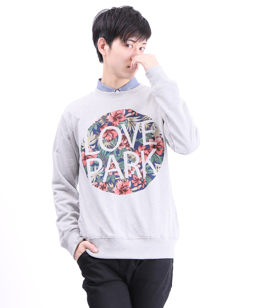 WEGO(ウィゴー)の「WEGO/サークルロゴスウェット(スウェット・メンズ・杢グレー/ロイヤルブルー・LARGE/MEDIUM)」の1枚目の写真