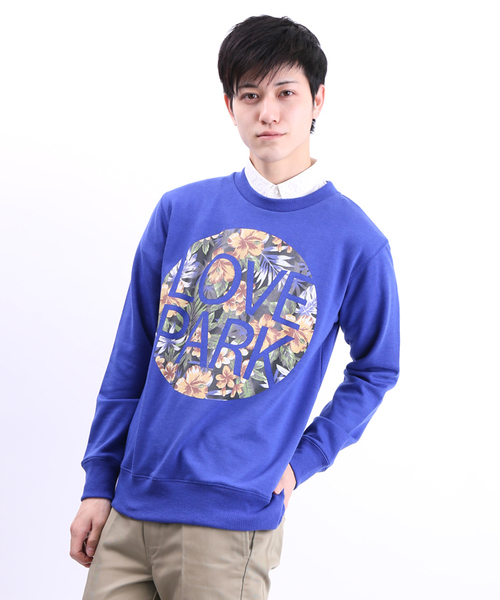 WEGO(ウィゴー)の「WEGO/サークルロゴスウェット(スウェット・メンズ・杢グレー/ロイヤルブルー・LARGE/MEDIUM)」の2枚目の写真