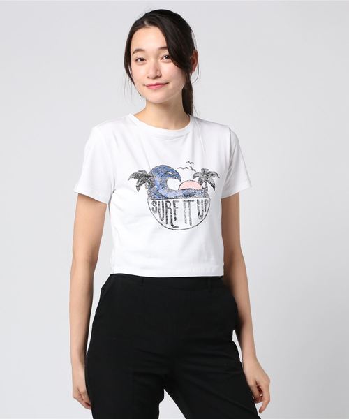 rip curl（リップカール）の「半袖Tシャツ RIPCURL T03-308（Tシャツ/カットソー・レディース・ホワイト/ベージュ/ライトピンク・M/L）」の2枚目の写真