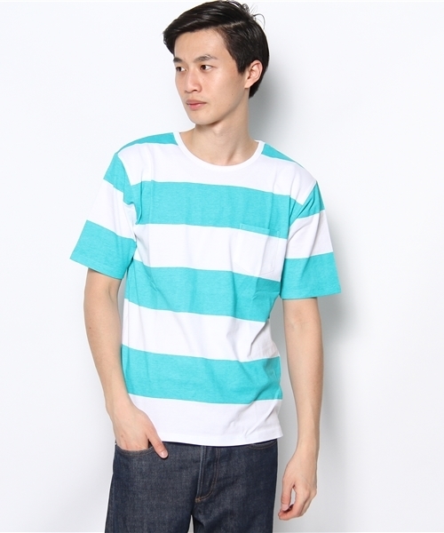 green label relaxing（グリーンレーベルリラクシング）の「WIDE/BOR PT C/N S/S Tシャツ（Tシャツ/カットソー・メンズ・ブラック/ネイビー/ケリー/イエロー・X-LARGE/MEDIUM/LARGE/SMALL）」の14枚目の写真