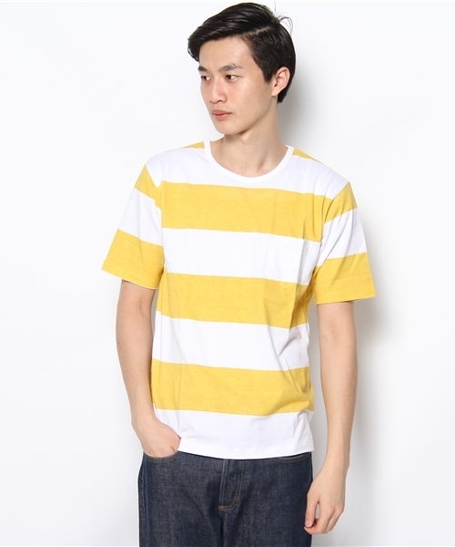 green label relaxing（グリーンレーベルリラクシング）の「WIDE/BOR PT C/N S/S Tシャツ（Tシャツ/カットソー・メンズ・ブラック/ネイビー/ケリー/イエロー・X-LARGE/MEDIUM/LARGE/SMALL）」の15枚目の写真