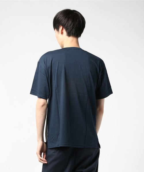 PARKS TOKYO SELECT（パークストウキョウセレクト）の「【BS】天竺 無地×抜染ストライプ 半袖カットソー（Tシャツ/カットソー・メンズ・ブラック/ネイビー/カーキ・LARGE/MEDIUM）」の4枚目の写真