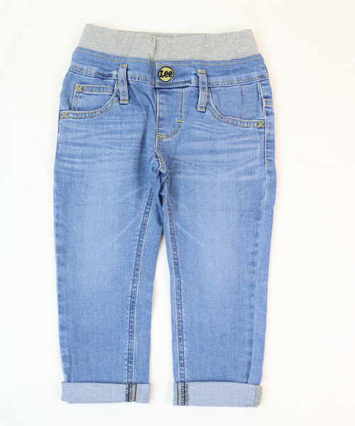 Lee(リー)の「LEE/リー ストレッチテーパードパンツ(デニムパンツ・キッズ・ダークインディゴブルー/ライトインディゴブルー/ベージュ/ブラック・100cm/120cm/90cm/110cm)」の4枚目の写真