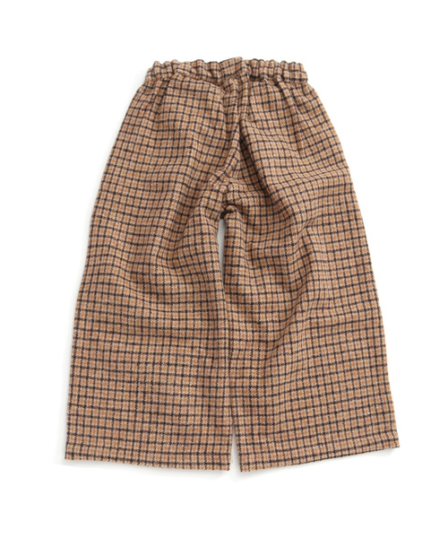MAKE YOUR DAY(メイクユアデイ)の「厚手先染チェック ワイドパンツ■80~140cm(その他パンツ・キッズ・ベージュ/グレー・90/100/110/120/80/130/140)」の4枚目の写真