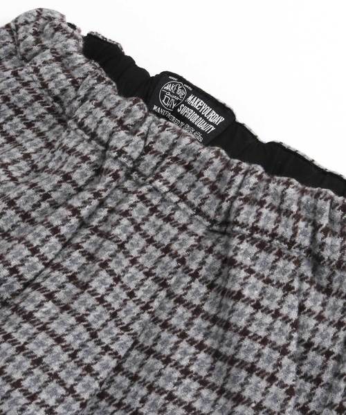 MAKE YOUR DAY(メイクユアデイ)の「厚手先染チェック ワイドパンツ■80~140cm(その他パンツ・キッズ・ベージュ/グレー・90/100/110/120/80/130/140)」の5枚目の写真