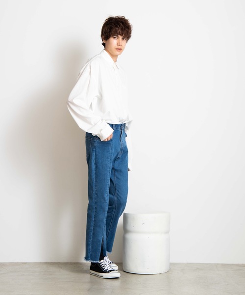 WEGO（ウィゴー）の「WEGO/ビッグシルエットポプリンシャツ（シャツ/ブラウス・メンズ・ホワイト/ブラック/ピンク/ベージュ・MEDIUM/LARGE）」の8枚目の写真