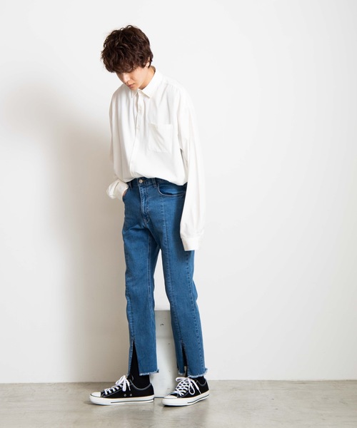 WEGO（ウィゴー）の「WEGO/ビッグシルエットポプリンシャツ（シャツ/ブラウス・メンズ・ホワイト/ブラック/ピンク/ベージュ・MEDIUM/LARGE）」の9枚目の写真