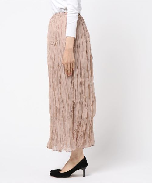 flower（フラワー）の「フェミニンシアースカート（スカート・レディース・ピンク/ブラウン・FREE）」の4枚目の写真