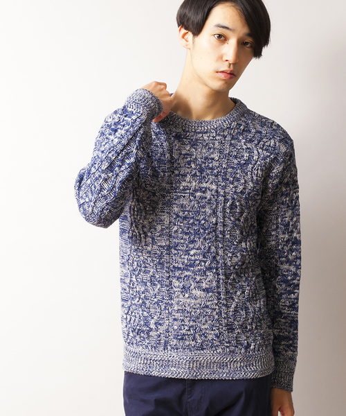 WEGO（ウィゴー）の「WEGO/フィッシャーマンニット（ニット/セーター・メンズ・ホワイト/グレー/ブルー系その他/ワイン/ブラック系その他/ブルー/レッド系その他・MEDIUM/LARGE）」の6枚目の写真