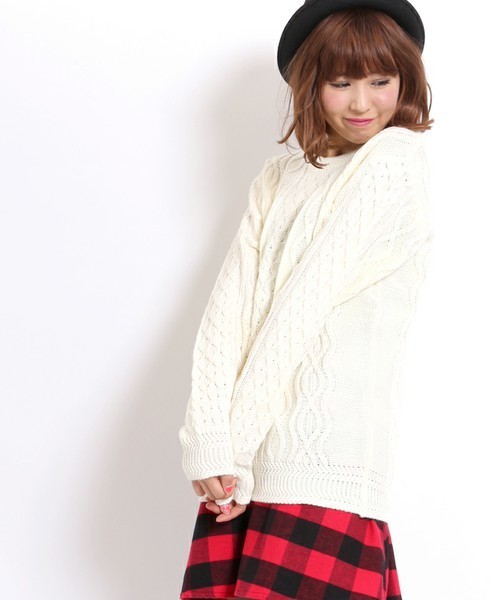 WEGO（ウィゴー）の「WEGO/フィッシャーマンニット（ニット/セーター・メンズ・ホワイト/グレー/ブルー系その他/ワイン/ブラック系その他/ブルー/レッド系その他・MEDIUM/LARGE）」の20枚目の写真