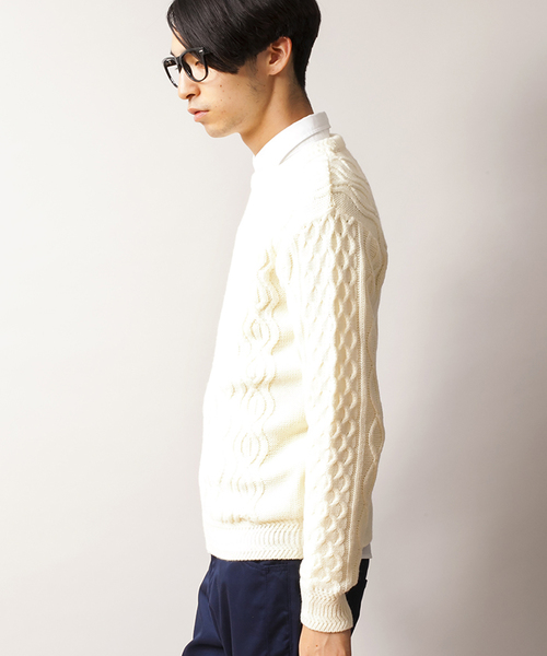 WEGO（ウィゴー）の「WEGO/フィッシャーマンニット（ニット/セーター・メンズ・ホワイト/グレー/ブルー系その他/ワイン/ブラック系その他/ブルー/レッド系その他・MEDIUM/LARGE）」の8枚目の写真