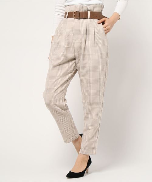ap retro(アプレトロ)の「ベルト付ハイウエストチェックパンツ【ZOZO限定アイテム】(その他パンツ・レディース・ブラック/ベージュ・FREE)」の13枚目の写真