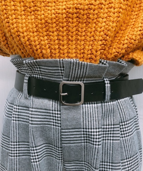 ap retro(アプレトロ)の「ベルト付ハイウエストチェックパンツ【ZOZO限定アイテム】(その他パンツ・レディース・ブラック/ベージュ・FREE)」の7枚目の写真
