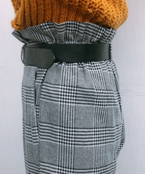 ap retro(アプレトロ)の「ベルト付ハイウエストチェックパンツ【ZOZO限定アイテム】(その他パンツ・レディース・ブラック/ベージュ・FREE)」の8枚目の写真
