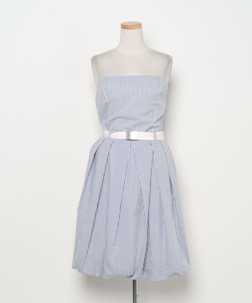 ブランド古着 ストライプ柄ベアトップワンピース ワンピース Zara Basic ザラベーシック のファッション通販 Zozoused