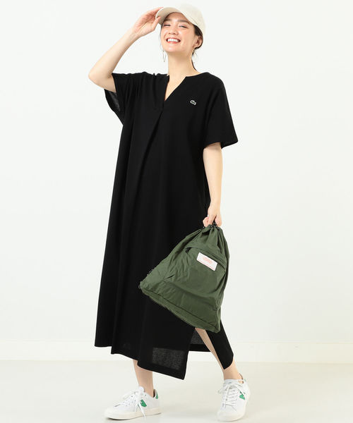 Lacoste By Beams By ワンピース By ss R ワンピース B Ming B Ming スリットネック Beams ビーミングバイビームス のファッション