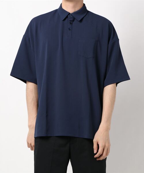 B.I.D.(ビーアイディー)の「《Bl》梨地ビッグシルエットポロシャツ 半袖(ポロシャツ・メンズ・ブラック/ベージュ/ネイビー/ブラウン/グレイッシュベージュ/チャコールグレー/チャコール/ホワイト/ライトグレー・MEDIUM/LARGE)」の9枚目の写真