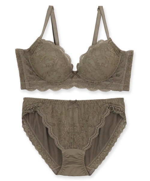 ノンワイヤーブラ&ショーツセット 脇高 しっかり盛れる スタイル