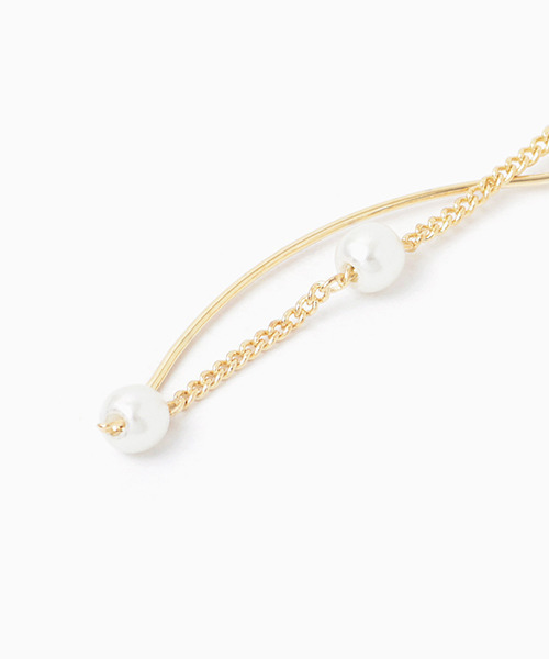 girl(ガール)の「パール&チェーンロングピアス 結婚式 パーティー お呼ばれ オケージョン(ピアス(両耳用)・レディース・ゴールド・FREE)」の4枚目の写真
