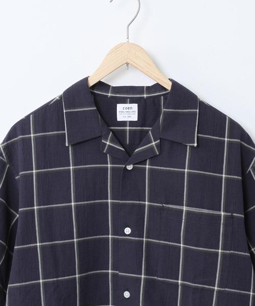 coen(コーエン)の「インドコットンチェックオープンカラーシャツ(シャツ/ブラウス・メンズ・ベージュ/ネイビー・LARGE/MEDIUM/SMALL/X-LARGE)」の6枚目の写真