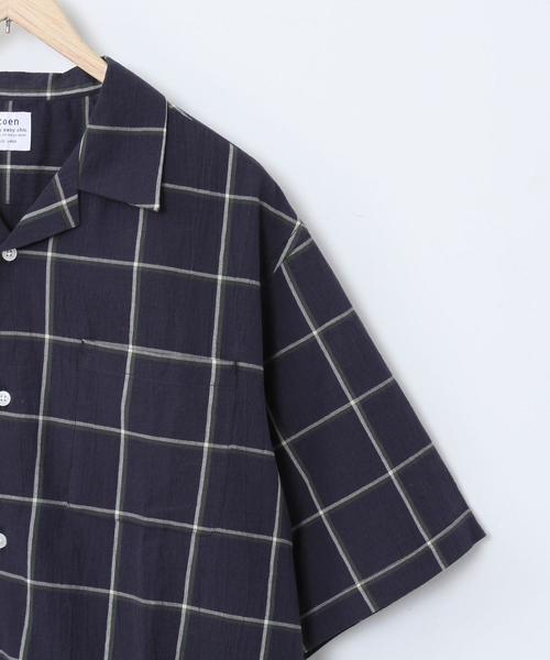 coen(コーエン)の「インドコットンチェックオープンカラーシャツ(シャツ/ブラウス・メンズ・ベージュ/ネイビー・LARGE/MEDIUM/SMALL/X-LARGE)」の5枚目の写真