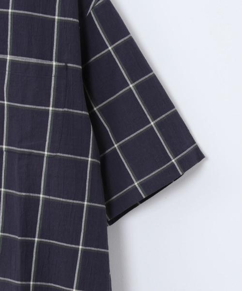 coen(コーエン)の「インドコットンチェックオープンカラーシャツ(シャツ/ブラウス・メンズ・ベージュ/ネイビー・LARGE/MEDIUM/SMALL/X-LARGE)」の4枚目の写真