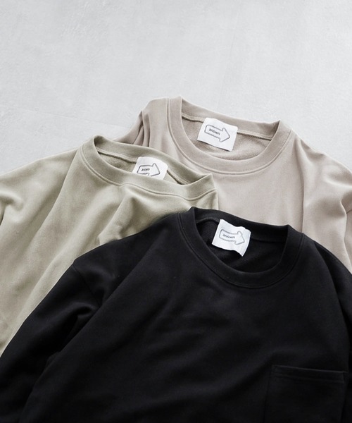 anown（アノン）の「裏毛/カットオフ 1ポケットカットソー【ファッションインフルエンサー JUN×anown 限定コラボ】（Tシャツ/カットソー・メンズ・ブラック/ミント/ライトベージュ・M/L）」の7枚目の写真