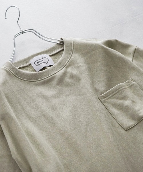 anown（アノン）の「裏毛/カットオフ 1ポケットカットソー【ファッションインフルエンサー JUN×anown 限定コラボ】（Tシャツ/カットソー・メンズ・ブラック/ミント/ライトベージュ・M/L）」の13枚目の写真