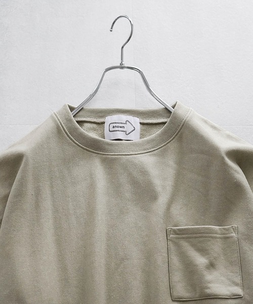 anown（アノン）の「裏毛/カットオフ 1ポケットカットソー【ファッションインフルエンサー JUN×anown 限定コラボ】（Tシャツ/カットソー・メンズ・ブラック/ミント/ライトベージュ・M/L）」の10枚目の写真