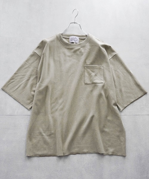 anown（アノン）の「裏毛/カットオフ 1ポケットカットソー【ファッションインフルエンサー JUN×anown 限定コラボ】（Tシャツ/カットソー・メンズ・ブラック/ミント/ライトベージュ・M/L）」の6枚目の写真