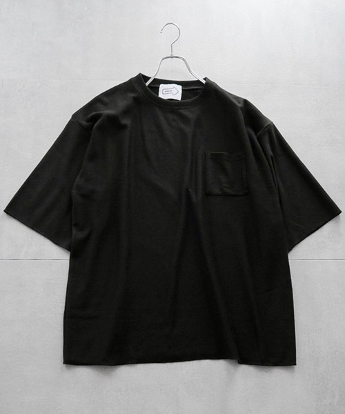 anown（アノン）の「裏毛/カットオフ 1ポケットカットソー【ファッションインフルエンサー JUN×anown 限定コラボ】（Tシャツ/カットソー・メンズ・ブラック/ミント/ライトベージュ・M/L）」の4枚目の写真