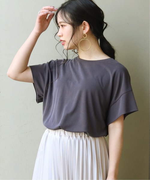 B.C STOCK(ベーセーストック)の「サンドウォッシュTEE◆(Tシャツ/カットソー・レディース・ブラック/ブラウン/ベージュ系その他・FREE)」の1枚目の写真