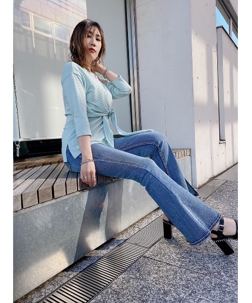 one way（ワンウェイ）の「フロントシバリＴＯＰＳ（Tシャツ/カットソー・レディース・ホワイト/ベージュ/ブラック/ライトグリーン・FREE）」の5枚目の写真