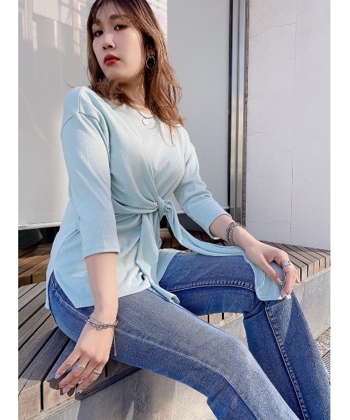 one way（ワンウェイ）の「フロントシバリＴＯＰＳ（Tシャツ/カットソー・レディース・ホワイト/ベージュ/ブラック/ライトグリーン・FREE）」の11枚目の写真