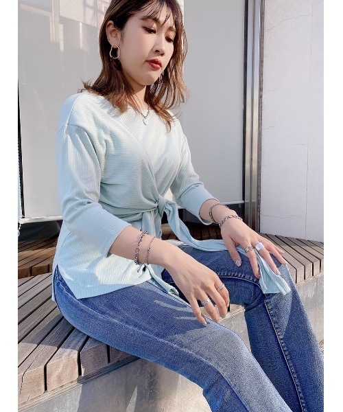 one way（ワンウェイ）の「フロントシバリＴＯＰＳ（Tシャツ/カットソー・レディース・ホワイト/ベージュ/ブラック/ライトグリーン・FREE）」の15枚目の写真