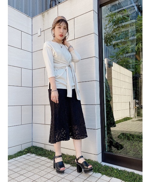 one way（ワンウェイ）の「フロントシバリＴＯＰＳ（Tシャツ/カットソー・レディース・ホワイト/ベージュ/ブラック/ライトグリーン・FREE）」の17枚目の写真