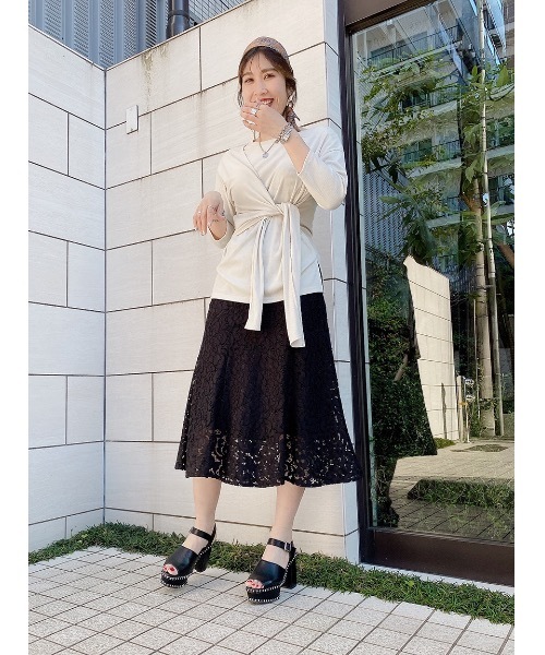 one way（ワンウェイ）の「フロントシバリＴＯＰＳ（Tシャツ/カットソー・レディース・ホワイト/ベージュ/ブラック/ライトグリーン・FREE）」の8枚目の写真