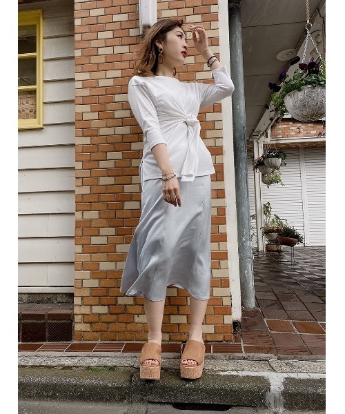 one way（ワンウェイ）の「フロントシバリＴＯＰＳ（Tシャツ/カットソー・レディース・ホワイト/ベージュ/ブラック/ライトグリーン・FREE）」の10枚目の写真