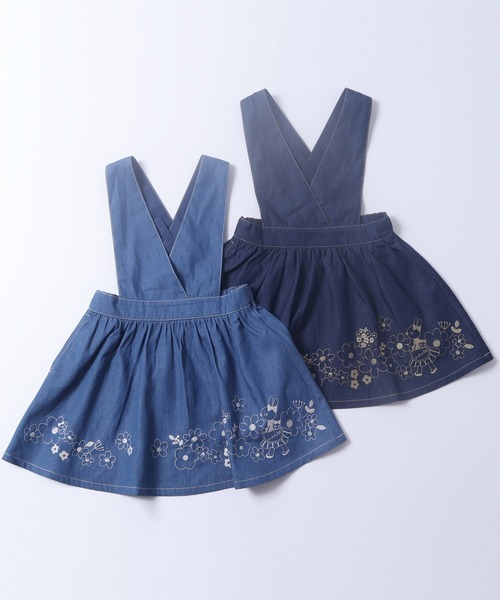 KP（ケーピー）の「デニム素材のジャンパースカート(100-130㎝)（ジャンパースカート・キッズ・ネイビー/ブルー・120cm/110cm/100cm/130cm）」の8枚目の写真