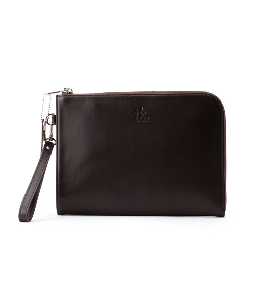 tk.TAKEO KIKUCHI（ティーケータケオキクチ）の「イタリアンレザーミニクラッチバッグ（クラッチバッグ・メンズ・ブラック/ダークブラウン/ライトブルー・00）」の2枚目の写真